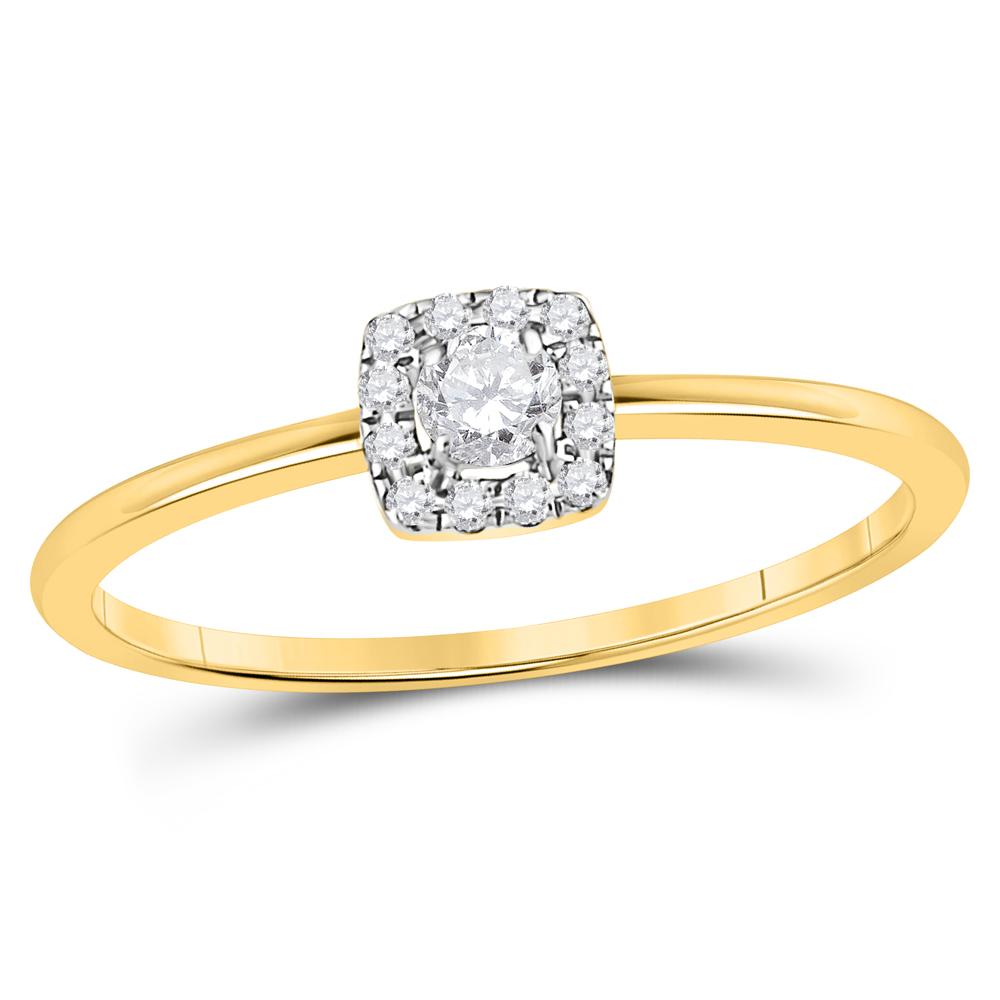 10kt White Gold Womens Round Diamond Solitaire Stackable Band Ring 1/5 Cttw