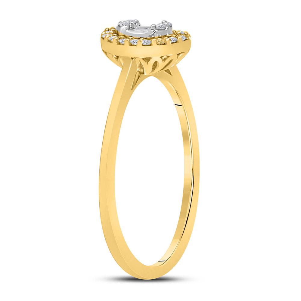 14kt Yellow Gold Womens Round Diamond Oval Ring 1/6 Cttw