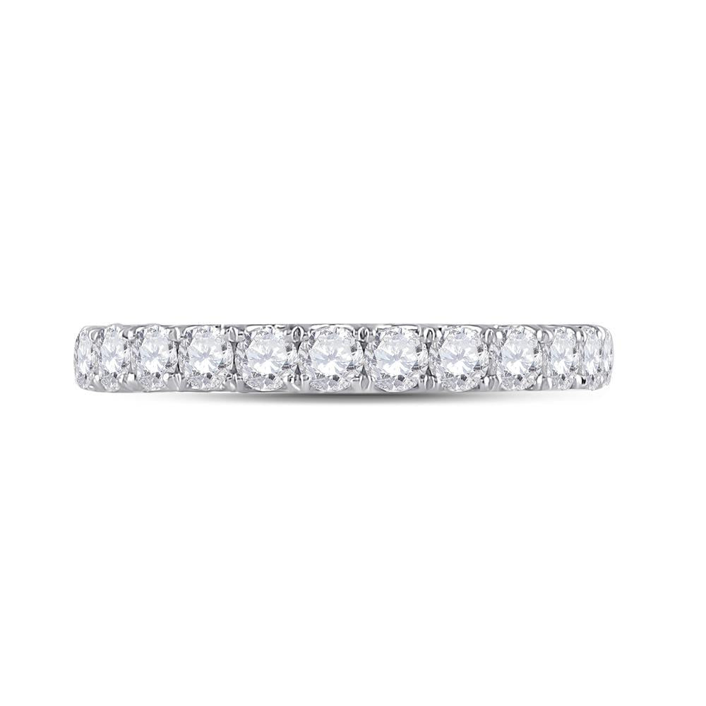14kt White Gold Womens Round Diamond Single Row Band Ring 1-1/2 Cttw