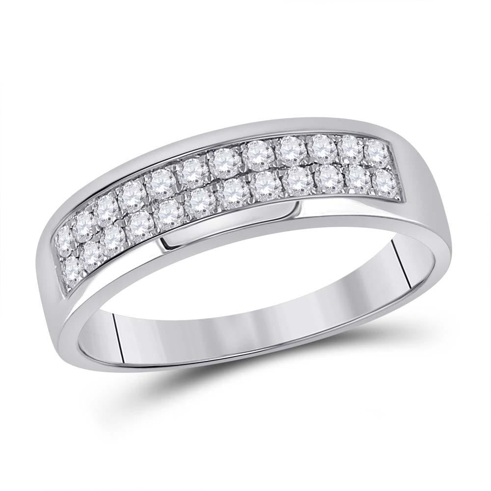 14kt White Gold His Hers Round Diamond Cluster Matching Wedding Set 1-7/8 Cttw