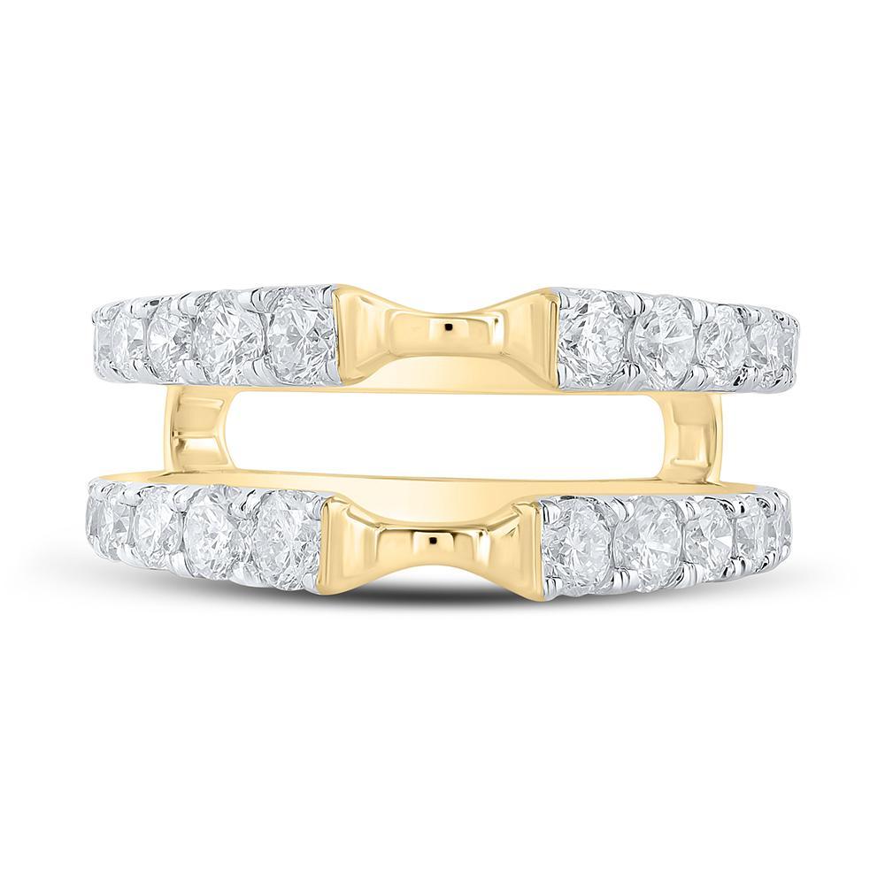 14kt Yellow Gold Womens Round Diamond Wrap Enhancer Wedding Band 1-1/2 Cttw