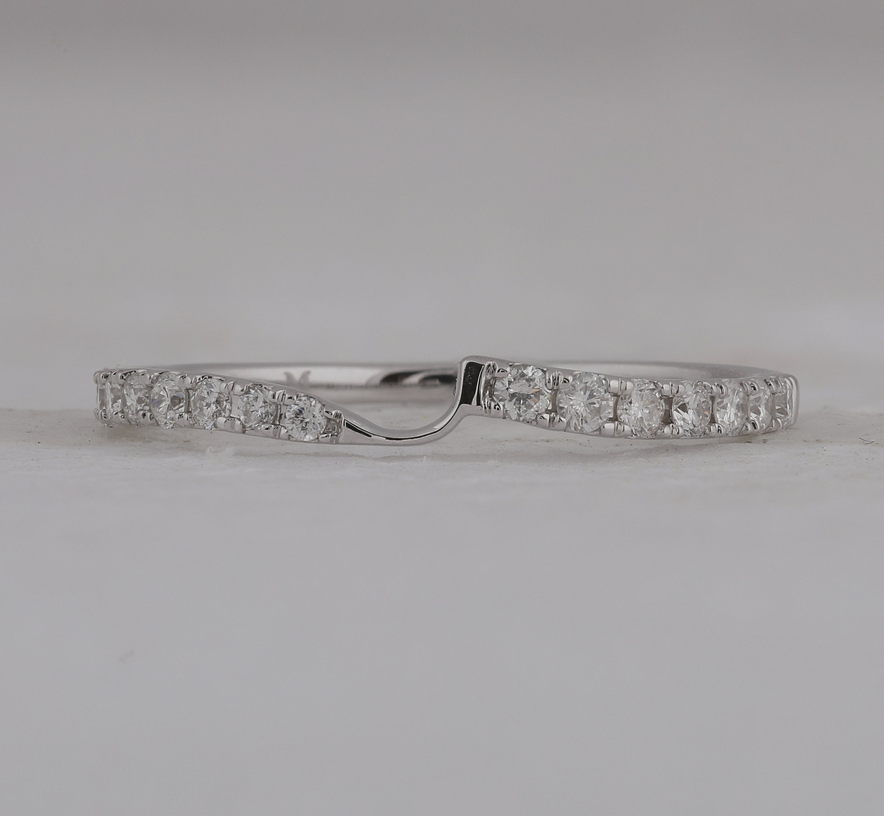 14kt White Gold Womens Round Diamond 2-stone Wedding Band 1/4 Cttw