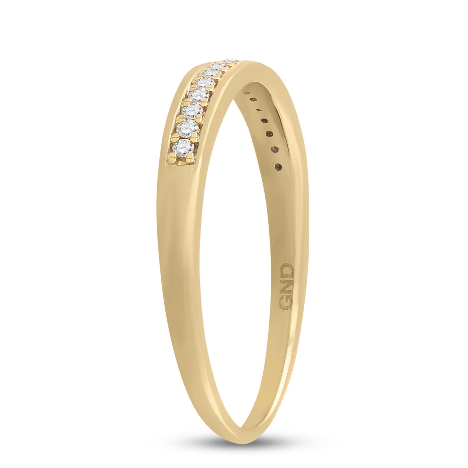 10kt Yellow Gold Womens Round Diamond Wedding Band Ring 1/10 Cttw