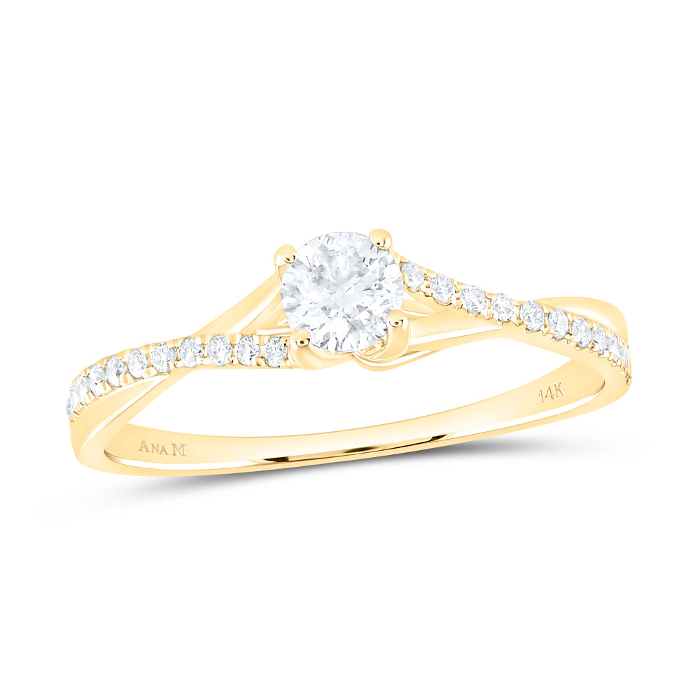 14kt Yellow Gold Round Diamond Solitaire Bridal Wedding Engagement Rin Ana Madelyn 14kt Yellow Gold Round Diamond Solitaire Bridal Wedding Engagement Rin Ana Madelyn