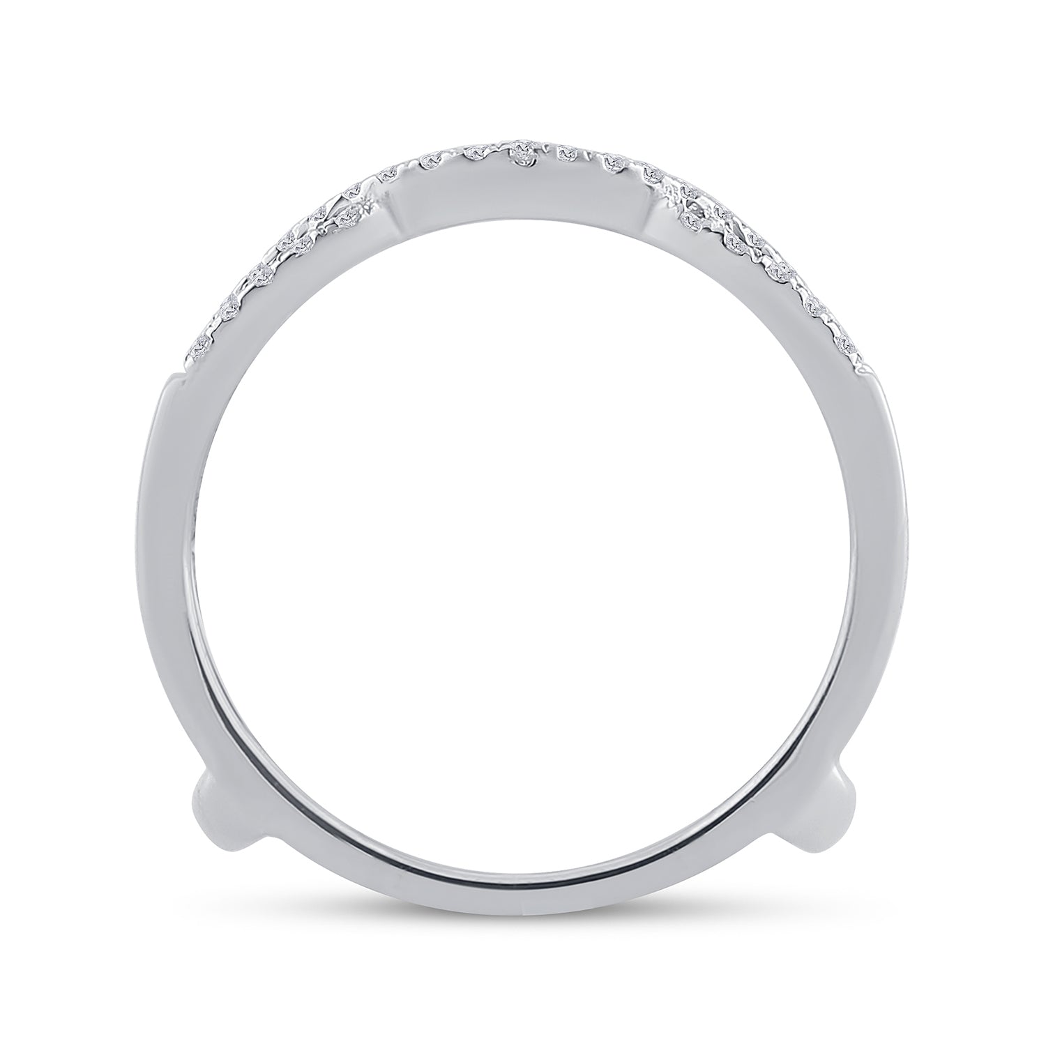 14kt White Gold Womens Round Diamond Solitaire Enhancer Wedding Band 1/3 Cttw
