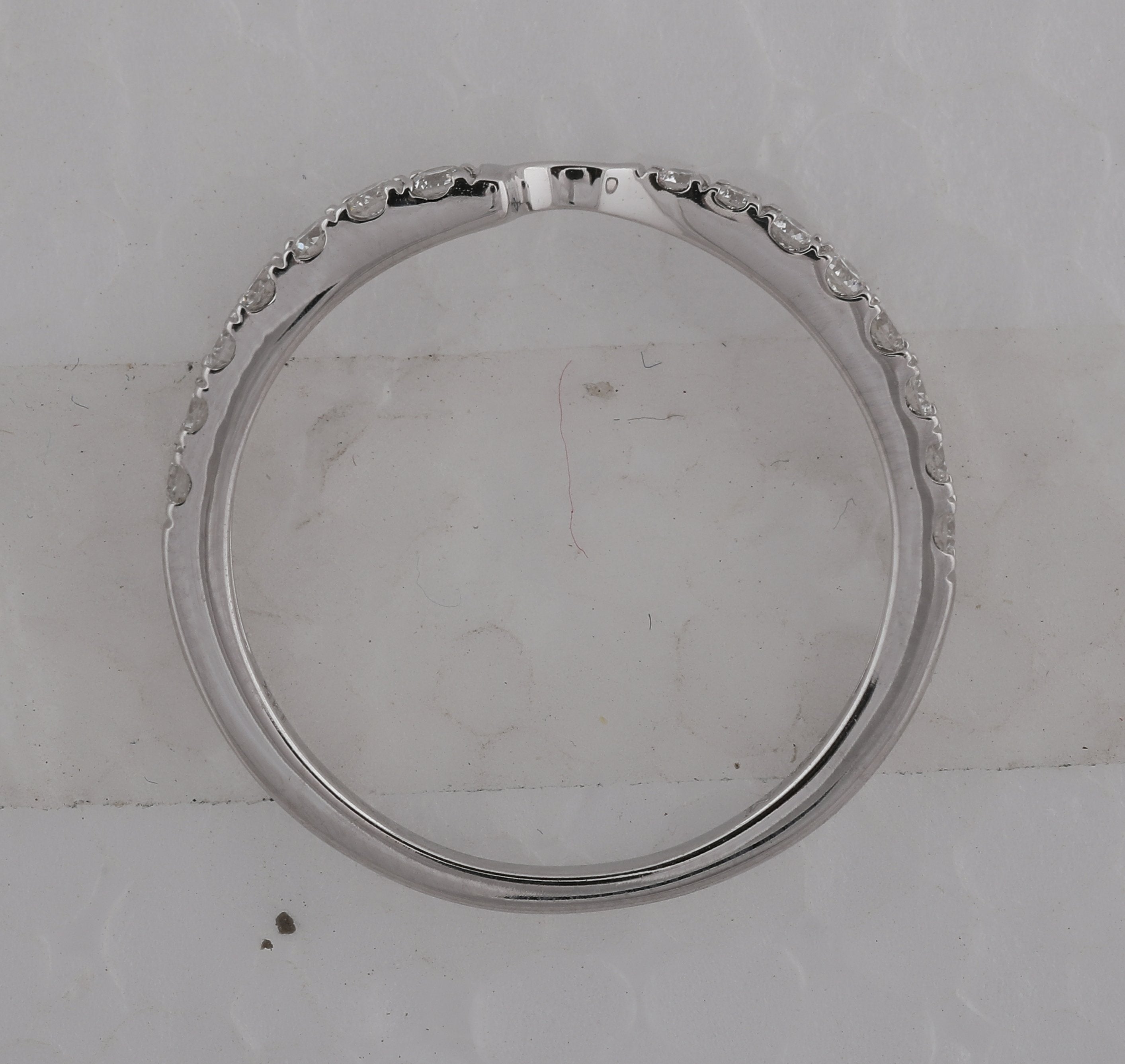 14kt White Gold Womens Round Diamond 2-stone Wedding Band 1/4 Cttw
