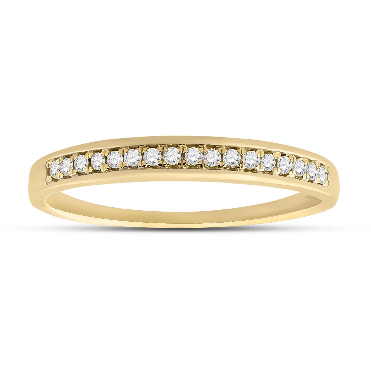 10kt Yellow Gold Womens Round Diamond Wedding Band Ring 1/10 Cttw